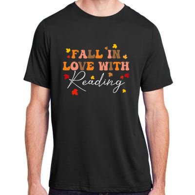 Fall In Love With Reading Fall Leaves Autumn Thanksgiving  Adult ChromaSoft Performance T-Shirt