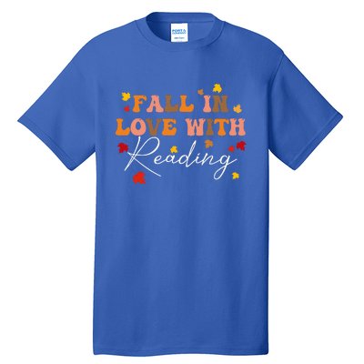 Fall In Love With Reading Fall Leaves Autumn Thanksgiving  Tall T-Shirt