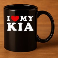 Funny I Love My Kia I Heart My Kia 11oz C Handle Ceramic Mug
