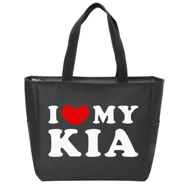 Funny I Love My Kia I Heart My Kia Zip Tote Bag
