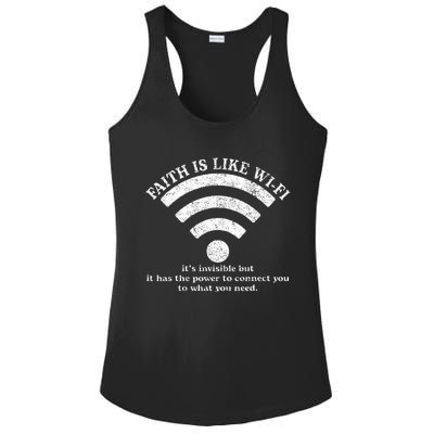 Faith Is Like Wifi God Jesus Religious Christian Ladies PosiCharge Competitor Racerback Tank