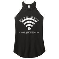 Faith Is Like Wifi God Jesus Religious Christian Women's Perfect Tri Rocker Tank