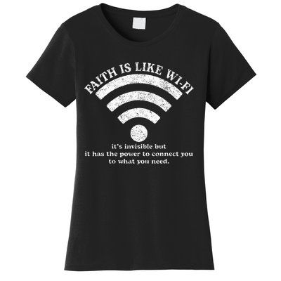 Faith Is Like Wifi God Jesus Religious Christian Women's T-Shirt