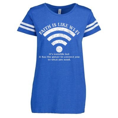 Faith Is Like Wifi God Jesus Religious Christian Enza Ladies Jersey Football T-Shirt