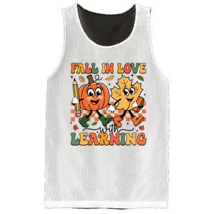 Fall In Love With Learning Thanksgiving Teacher Student Mesh Reversible Basketball Jersey Tank