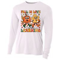 Fall In Love With Learning Thanksgiving Teacher Student Cooling Performance Long Sleeve Crew