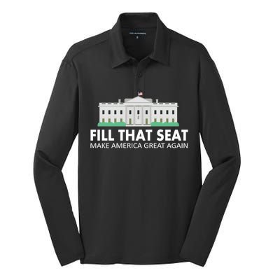 Fill That Seat Make America Great Again Silk Touch Performance Long Sleeve Polo