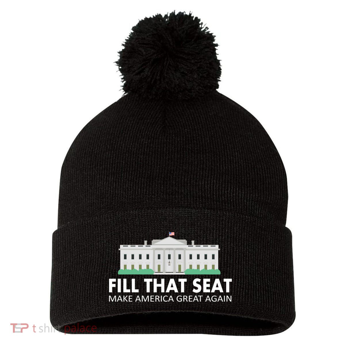 Fill That Seat Make America Great Again Pom Pom 12in Knit Beanie
