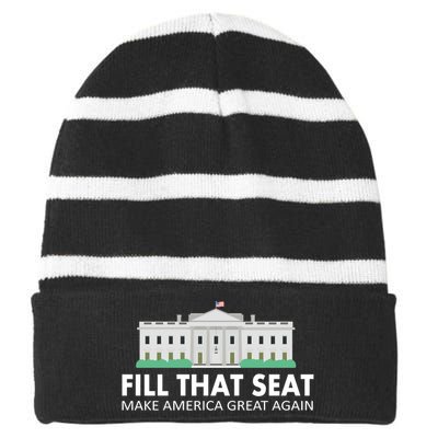 Fill That Seat Make America Great Again Striped Beanie with Solid Band