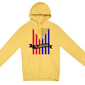 FillAmerican Filipino Philippines USA Flag Premium Pullover Hoodie