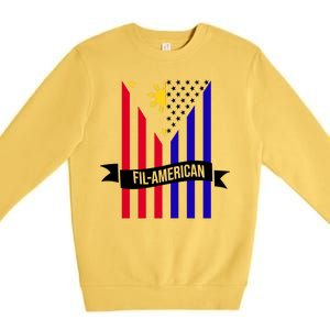 FillAmerican Filipino Philippines USA Flag Premium Crewneck Sweatshirt