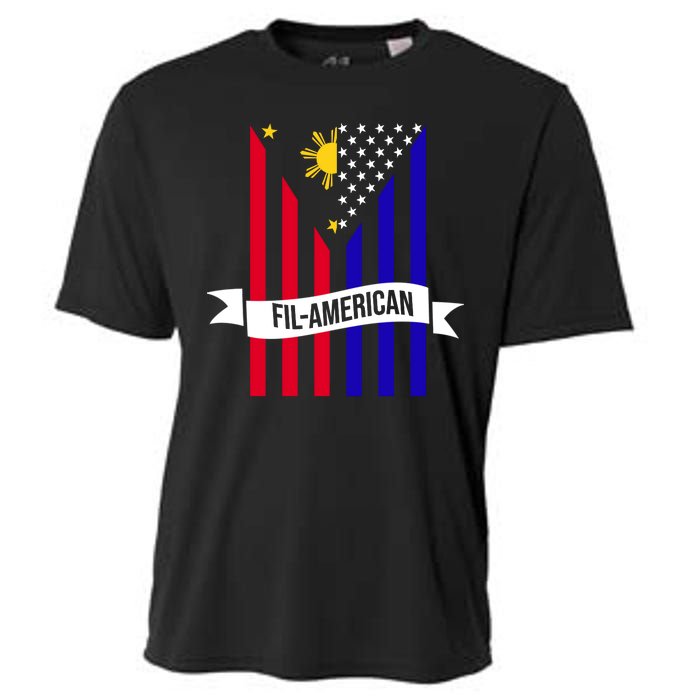 FillAmerican Filipino Philippines USA Flag Cooling Performance Crew T-Shirt