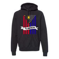 FillAmerican Filipino Philippines USA Flag Premium Hoodie