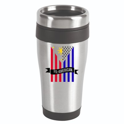 FillAmerican Filipino Philippines USA Flag 16oz Travel Tumbler