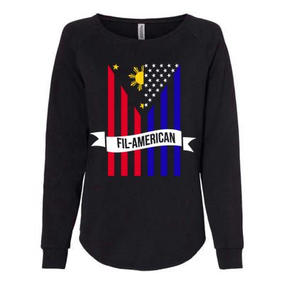 FillAmerican Filipino Philippines USA Flag Womens California Wash Sweatshirt