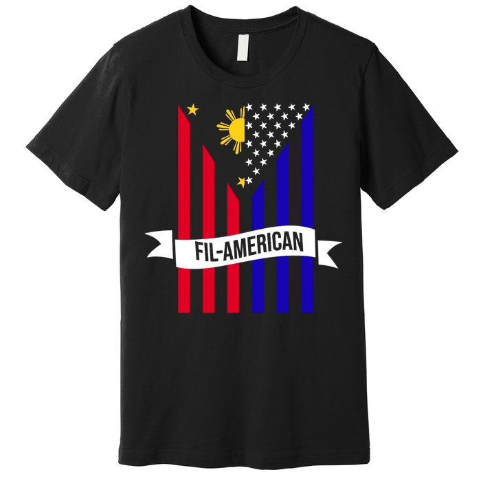 FillAmerican Filipino Philippines USA Flag Premium T-Shirt