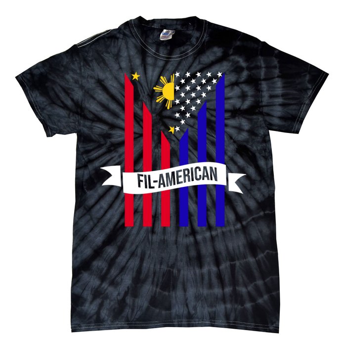 FillAmerican Filipino Philippines USA Flag Tie-Dye T-Shirt