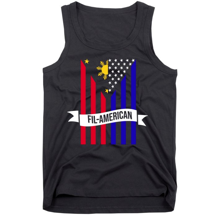 FillAmerican Filipino Philippines USA Flag Tank Top