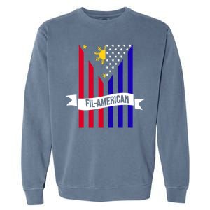 FillAmerican Filipino Philippines USA Flag Garment-Dyed Sweatshirt