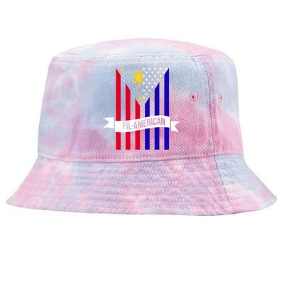 FillAmerican Filipino Philippines USA Flag Tie-Dyed Bucket Hat