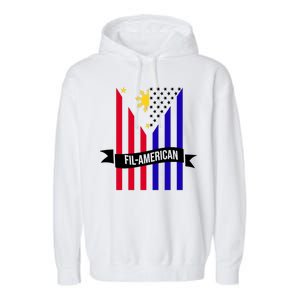 FillAmerican Filipino Philippines USA Flag Garment-Dyed Fleece Hoodie