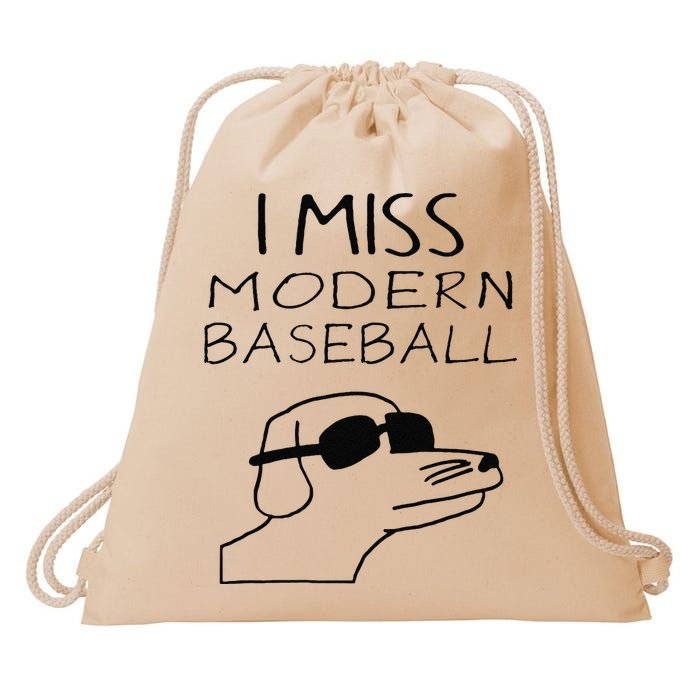 Funny I Miss Modern Baseball Funny Dog Sport Lover Gift Drawstring Bag