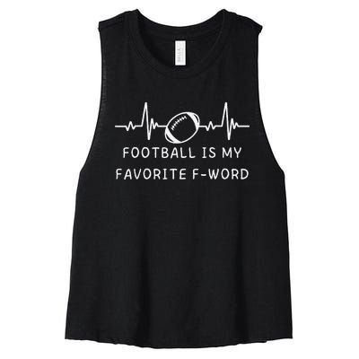 Football Is My Favorite F Word Women's Racerback Cropped Tank