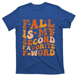 Fall Is My Second Favorite F Word Thanksgiving Groovy Autumn  T-Shirt