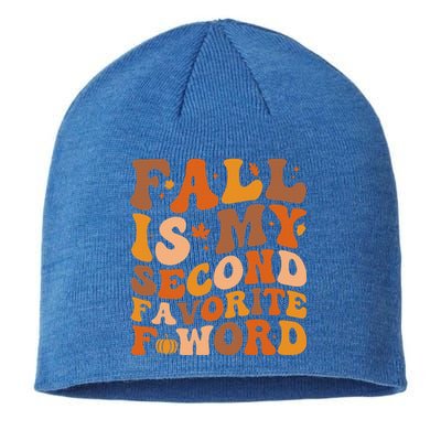 Fall Is My Second Favorite F Word Thanksgiving Groovy Autumn  Sustainable Beanie