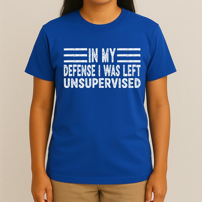 Funny In my defense i was left unsupervised Retro T-Shirt
