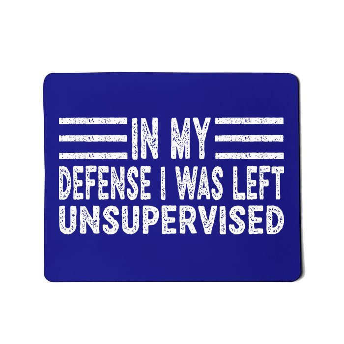 Funny In my defense i was left unsupervised Retro Mousepad