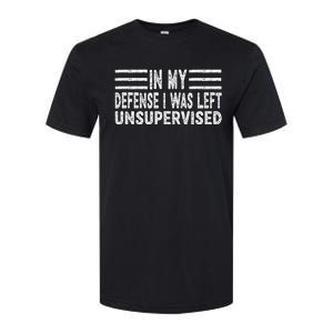 Funny In my defense i was left unsupervised Retro Softstyle CVC T-Shirt