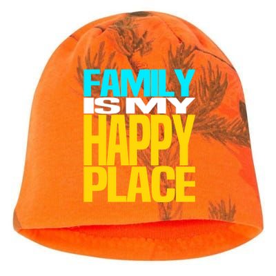 Family Is My Happy Place Mom Dad Cute Gift Kati - Camo Knit Beanie