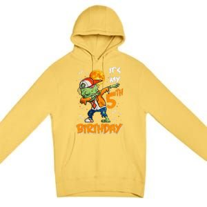 Funny Its My 5th Birthday Dabbing Zombie Halloween Costume Premium Pullover Hoodie