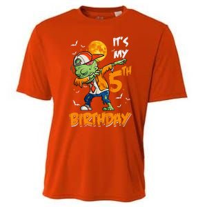 Funny Its My 5th Birthday Dabbing Zombie Halloween Costume Cooling Performance Crew T-Shirt