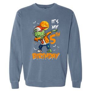 Funny Its My 5th Birthday Dabbing Zombie Halloween Costume Garment-Dyed Sweatshirt