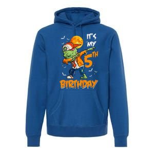 Funny Its My 5th Birthday Dabbing Zombie Halloween Costume Premium Hoodie