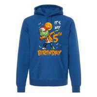 Funny Its My 5th Birthday Dabbing Zombie Halloween Costume Premium Hoodie