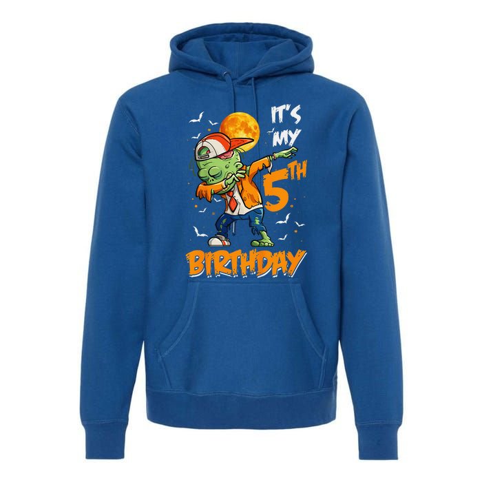 Funny Its My 5th Birthday Dabbing Zombie Halloween Costume Premium Hoodie