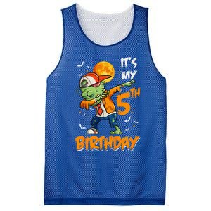 Funny Its My 5th Birthday Dabbing Zombie Halloween Costume Mesh Reversible Basketball Jersey Tank