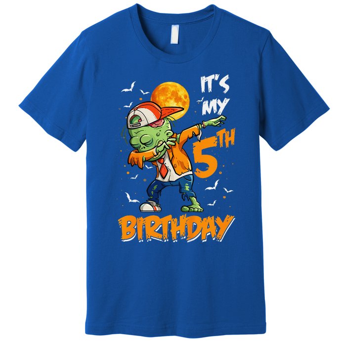 Funny Its My 5th Birthday Dabbing Zombie Halloween Costume Premium T-Shirt