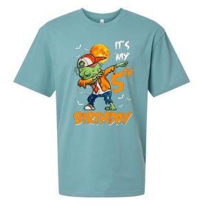 Funny Its My 5th Birthday Dabbing Zombie Halloween Costume Sueded Cloud Jersey T-Shirt