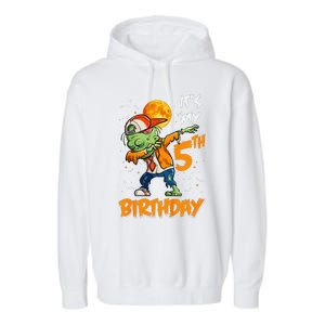 Funny Its My 5th Birthday Dabbing Zombie Halloween Costume Garment-Dyed Fleece Hoodie