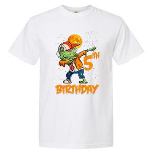 Funny Its My 5th Birthday Dabbing Zombie Halloween Costume Garment-Dyed Heavyweight T-Shirt