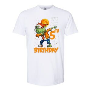 Funny Its My 5th Birthday Dabbing Zombie Halloween Costume Softstyle CVC T-Shirt