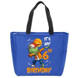 Funny Its My 6th Birthday Dabbing Zombie Halloween Costume Zip Tote Bag