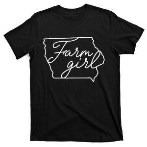 Farm Iowa Map Proud Farmer Farmlife State Pride T-Shirt