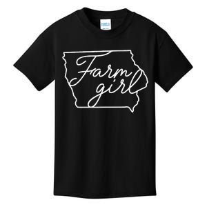 Farm Iowa Map Proud Farmer Farmlife State Pride Kids T-Shirt