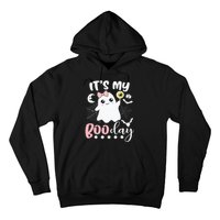 Funny Its My Boo Day Cute Halloween Birthday Ghost Pink Bow Hoodie