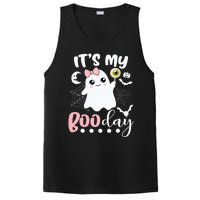 Funny Its My Boo Day Cute Halloween Birthday Ghost Pink Bow PosiCharge Competitor Tank